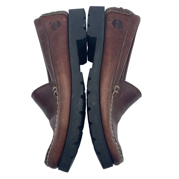 Timberland Leather Loafer Lug Sole Sz 6 Women's Brown VTG - Picture 6 of 9